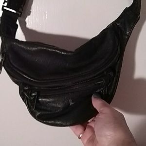 Black leather hip pack: don't carry a purse
